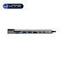 Hub UNNO TEKNO de 8 puertos HDMI + USB-A 3X2 + USB C 3X2 + MSD Y SD +LAN+ PD (HB1109SV)