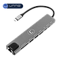 Hub UNNO TEKNO de 8 puertos HDMI + USB-A 3X2 + USB C 3X2 + MSD Y SD +LAN+ PD (HB1109SV)